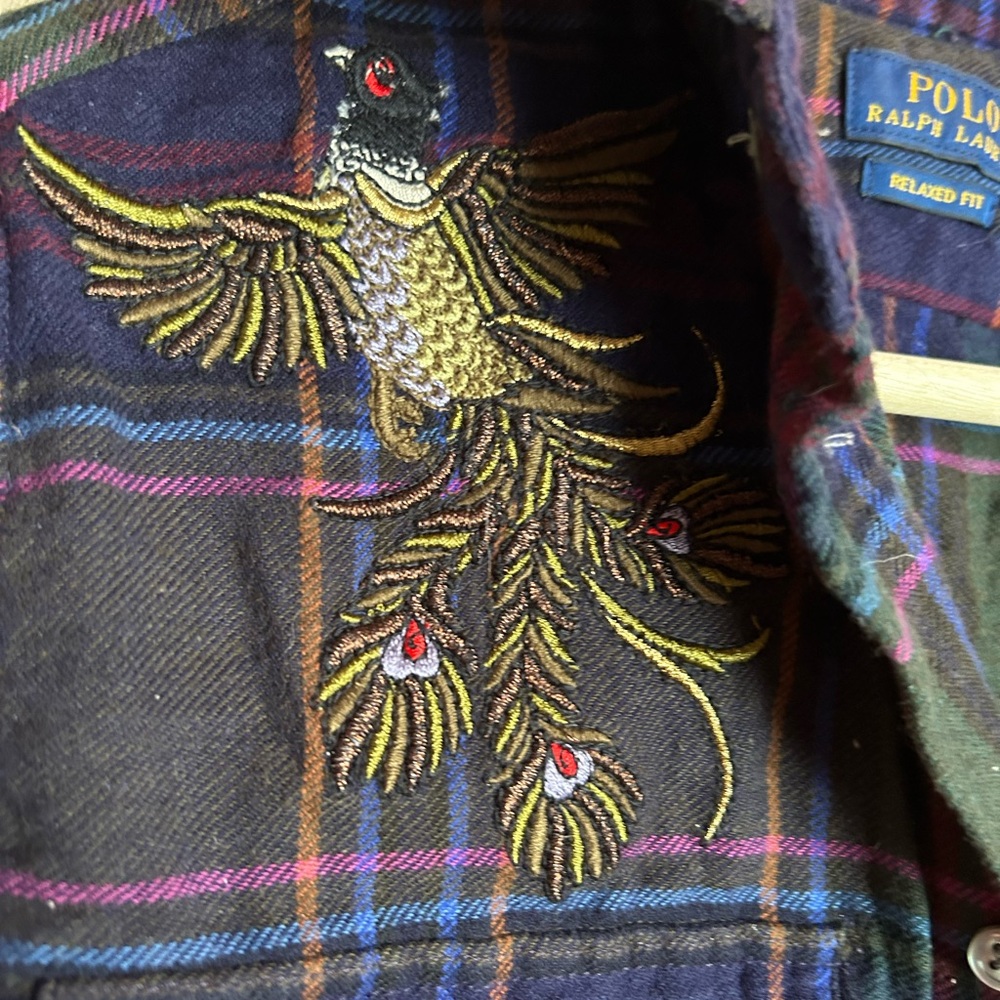 Polo Ralph Lauren Striped Shirt With Embroidered Peacocks - Picture 3 of 5